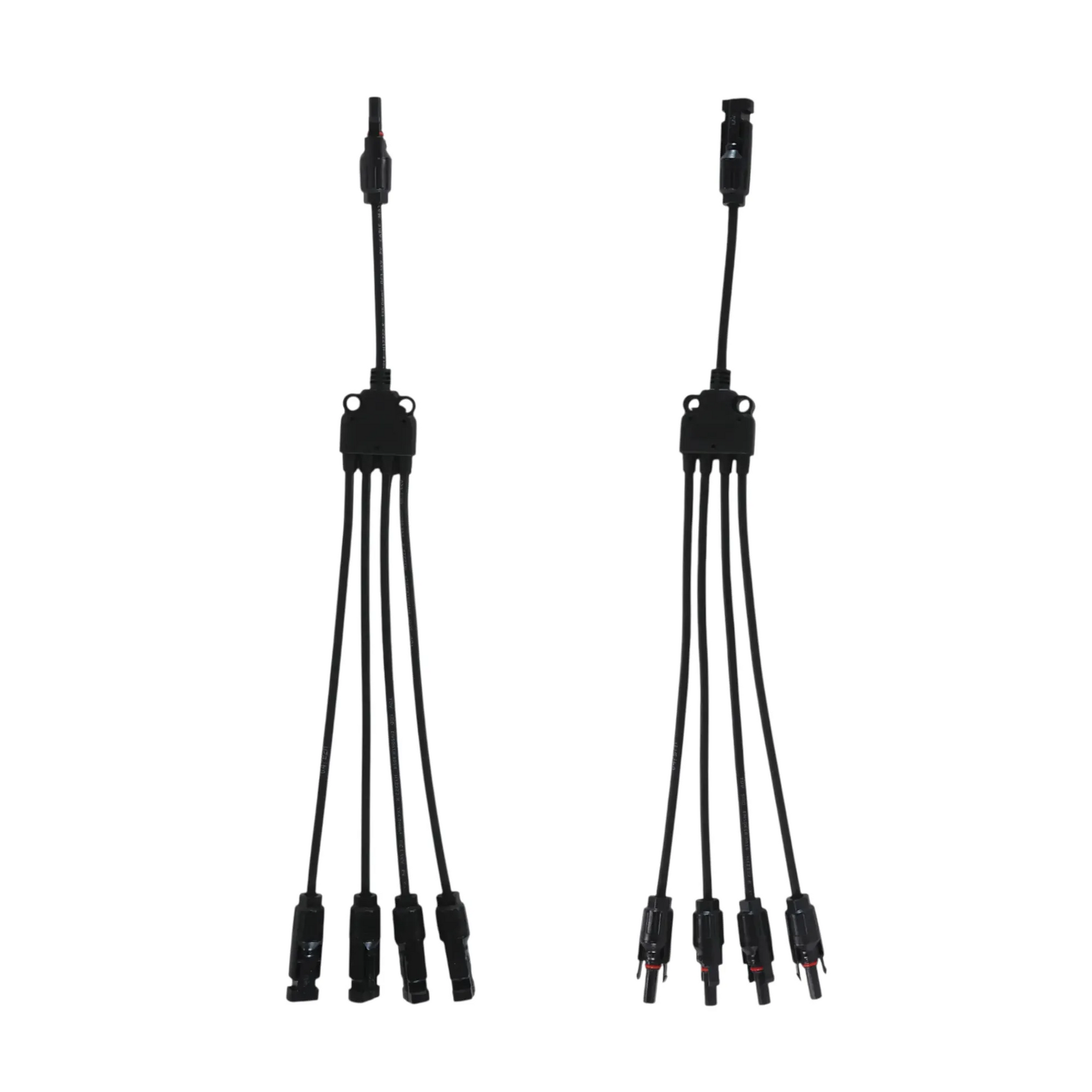 4-to-1 Y branch MC4 solar connectors on bench