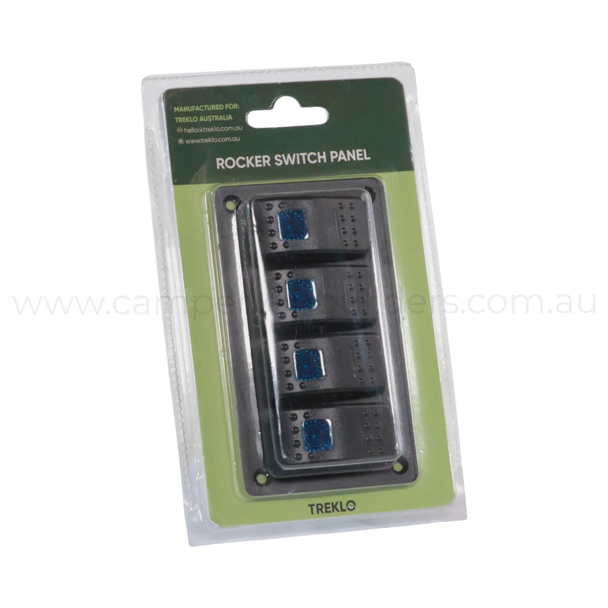 single led 4 way rocker switch panel suitable for rv dashboards and switch banks