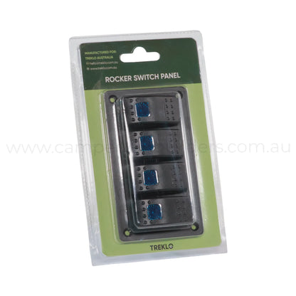 single led 4 way rocker switch panel suitable for rv dashboards and switch banks