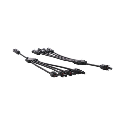 MC4 four-way Y branch adapters for parallel wiring