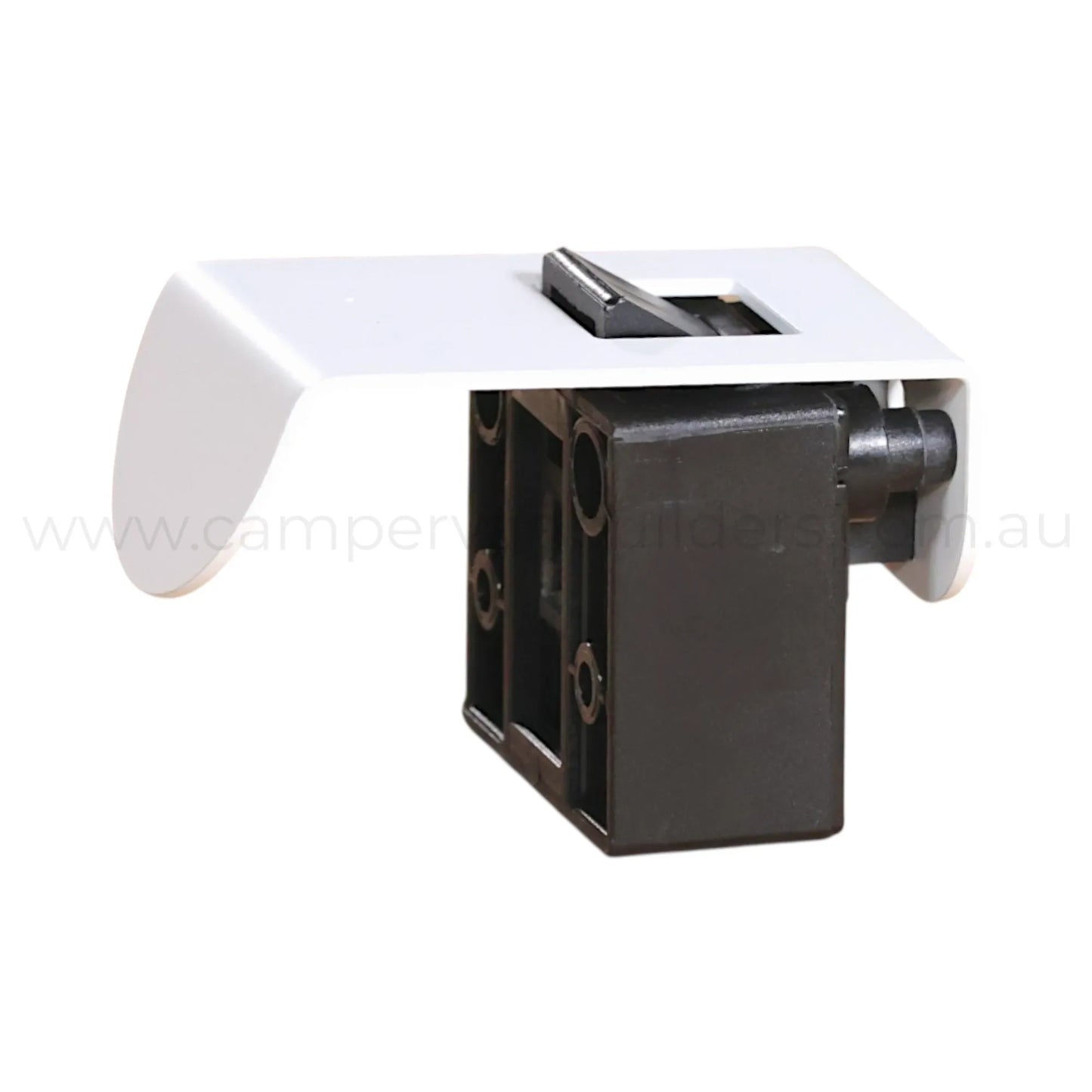 Lockable 42mm matte white half moon latch for van and motorhome builds