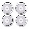 Compact Dome Light – 12V Silver with Dimmer & Blue Nightlight (Cool White 4 Pack)