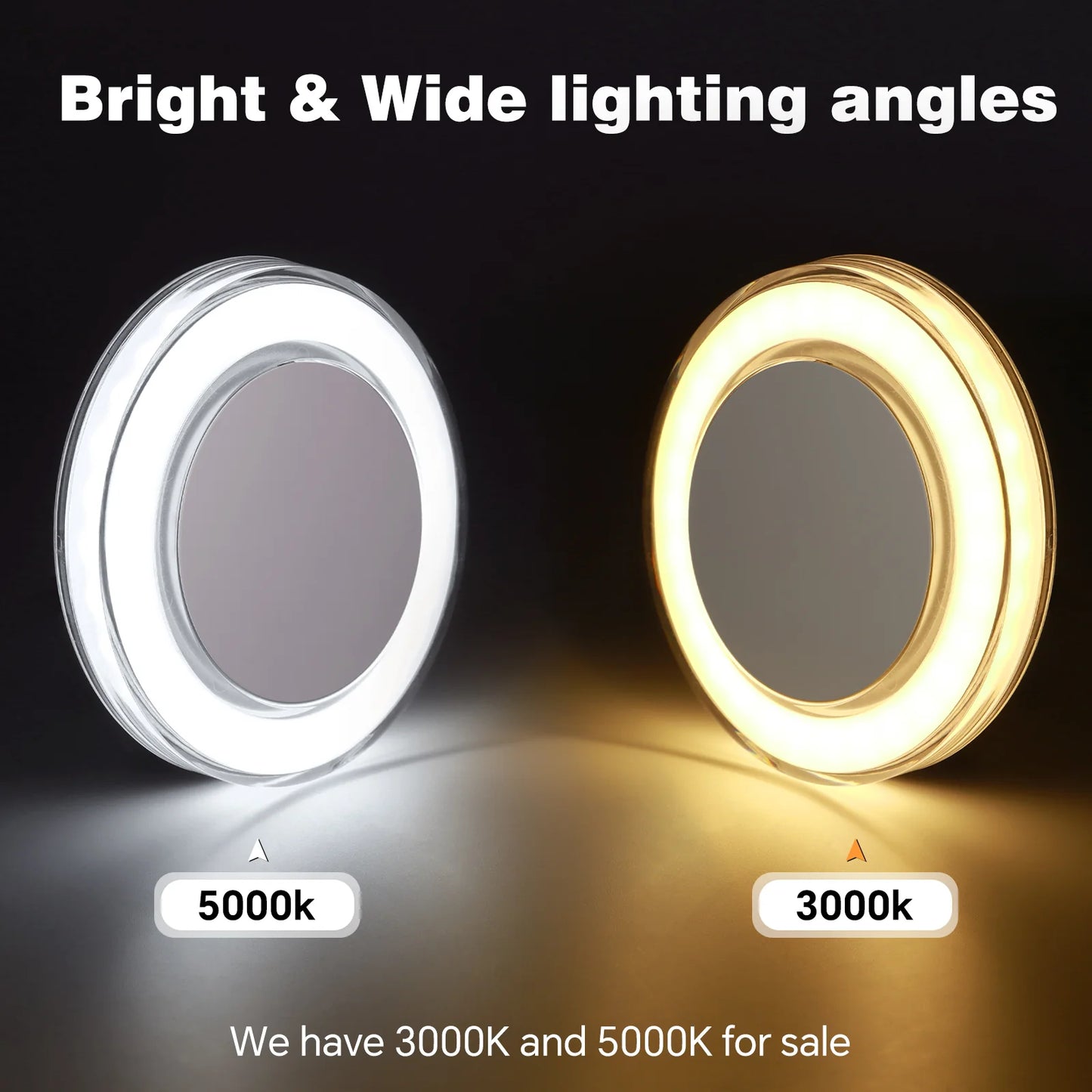cool tone LED disc fixture in simple product display