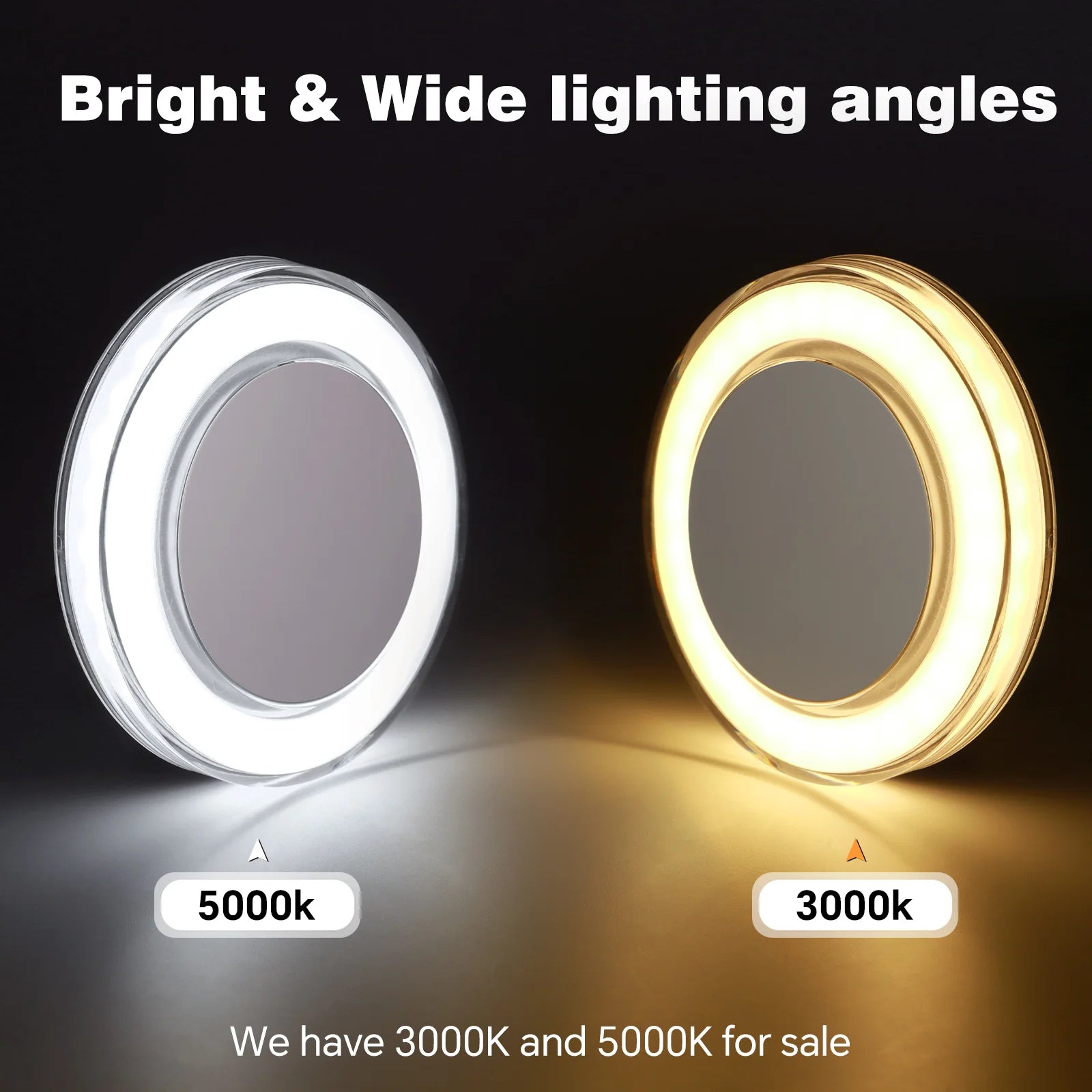 cool tone LED disc fixture in simple product display
