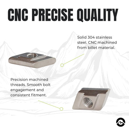 Roof platform mounting nuts for caravans, RVs, and expedition vehicles