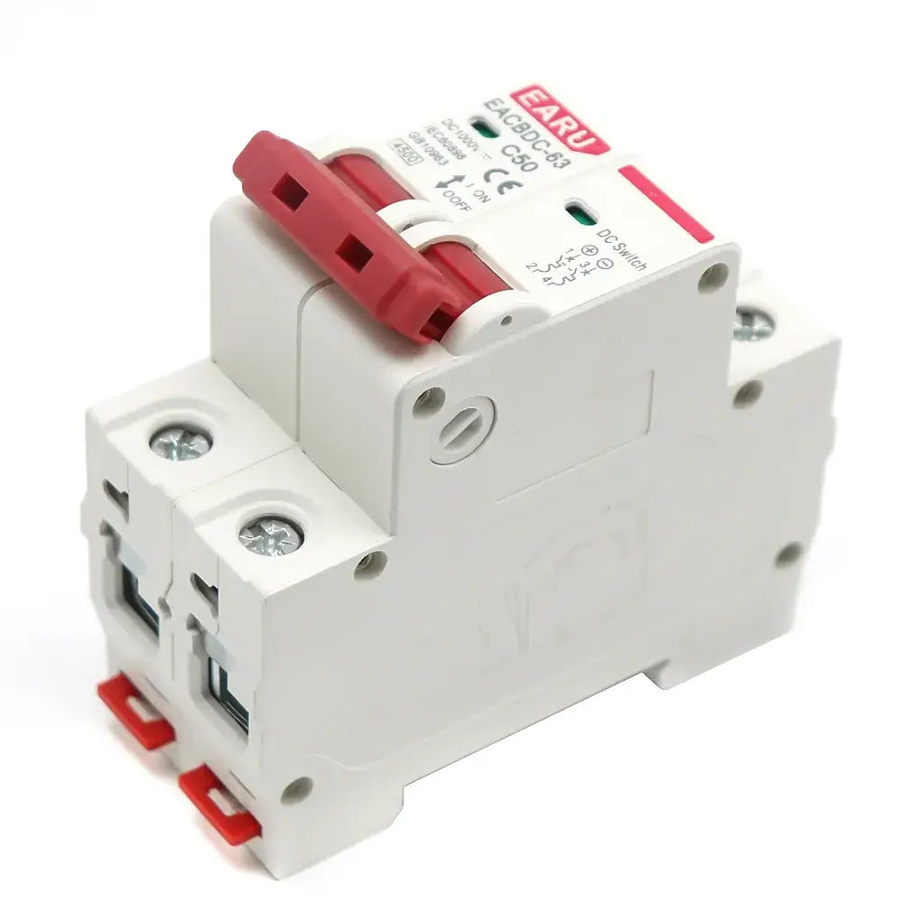 50A DC MCB 2 pole circuit breaker for protecting DC power circuits