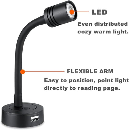 Pair of Pro Reading Lights with USB and Dimming