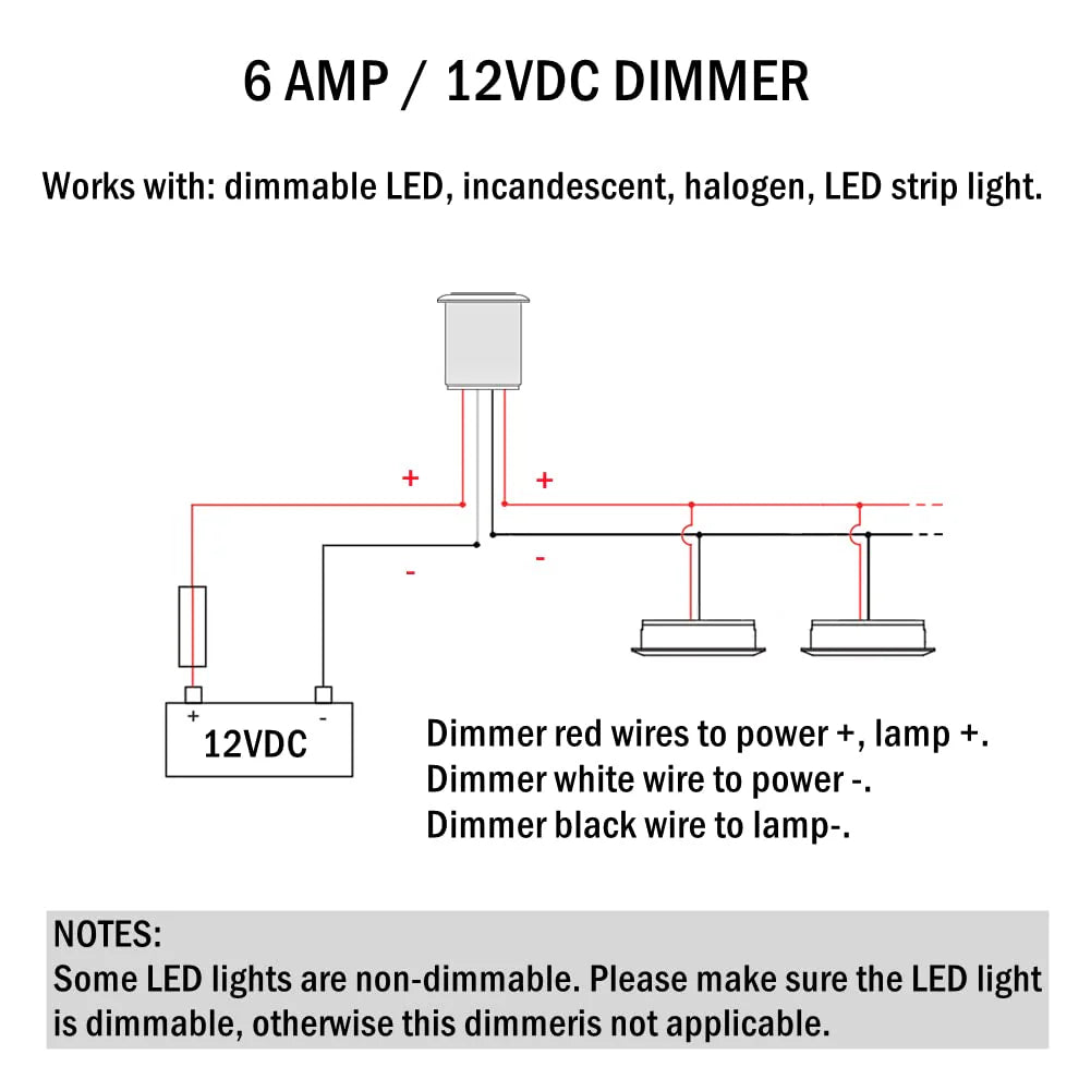 LED Stainless Steel Dimmer Switch