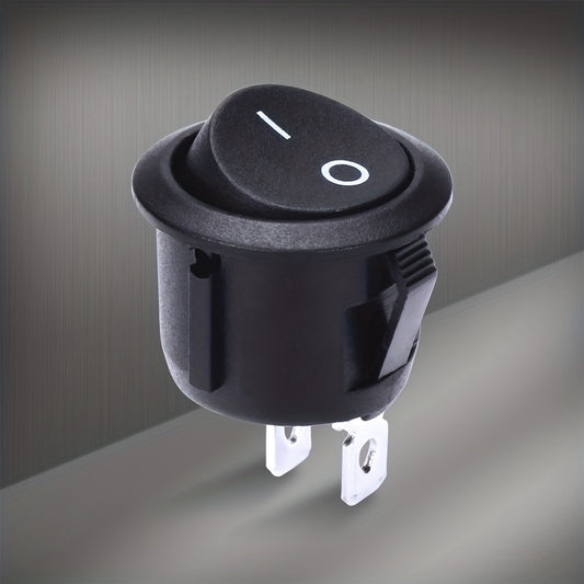 Single Black SPST 20mm Mini Round Rocker Switch for Automotive and RV