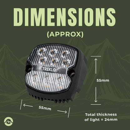55mm campervan outdoor work light by Treklo for convenient campsite and exterior illumination