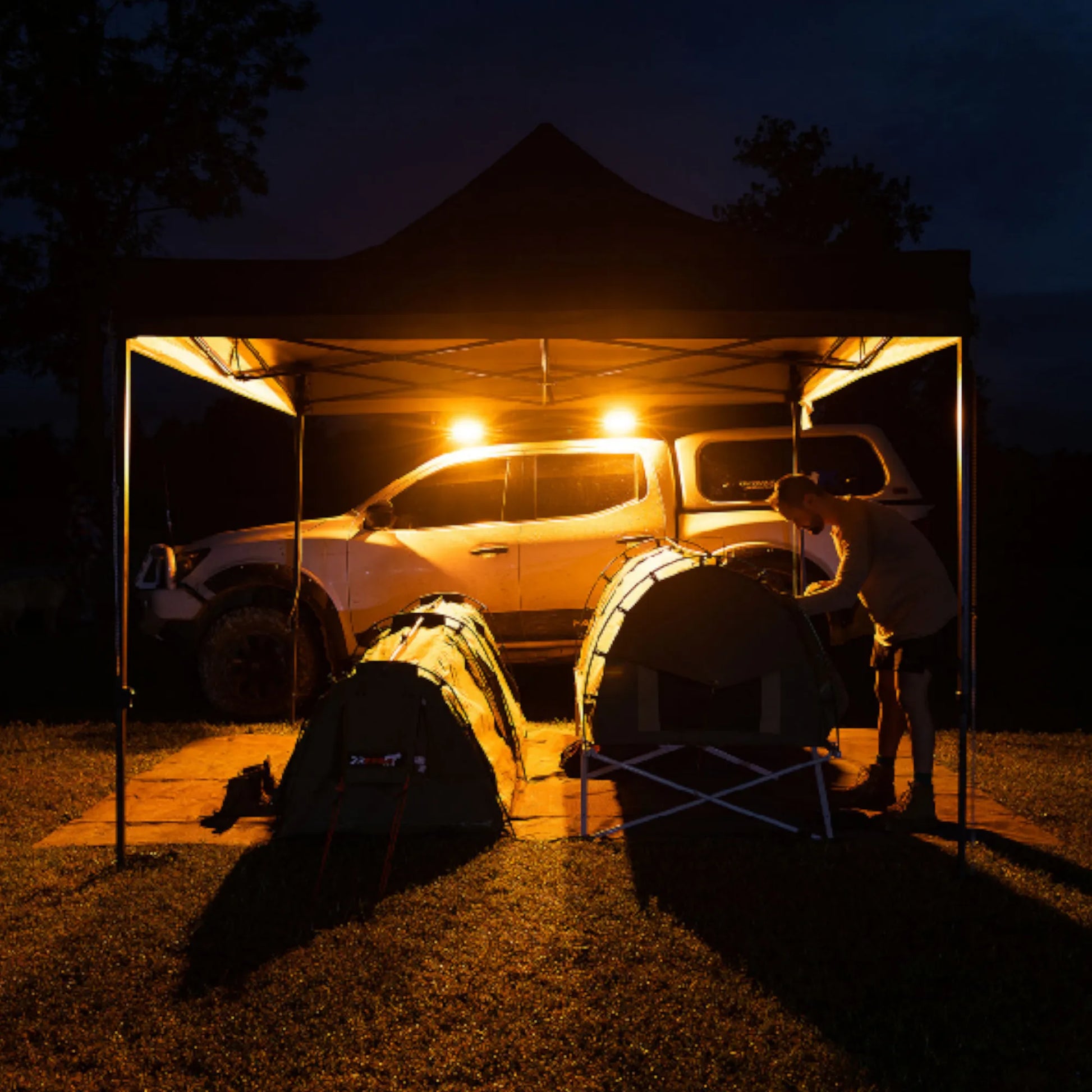 bright 55mm work light positioned for mounting