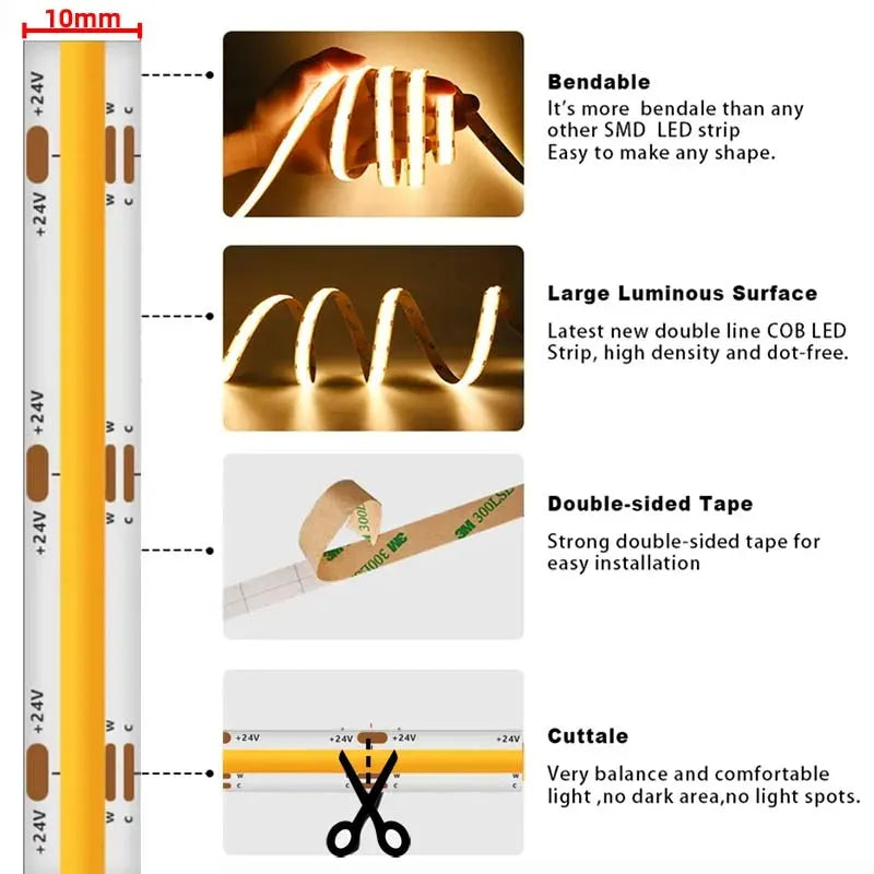 dotless CCT strip showing warm to cool output