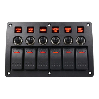 6 gang switch panel with integrated circuit breakers for 12v systems