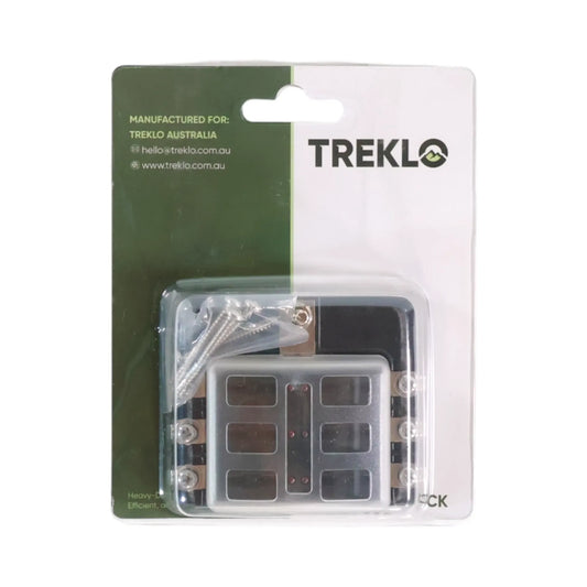 6 slot screw down LED indicator blade fuse block for caravan, rv, and campervan electrical systems
