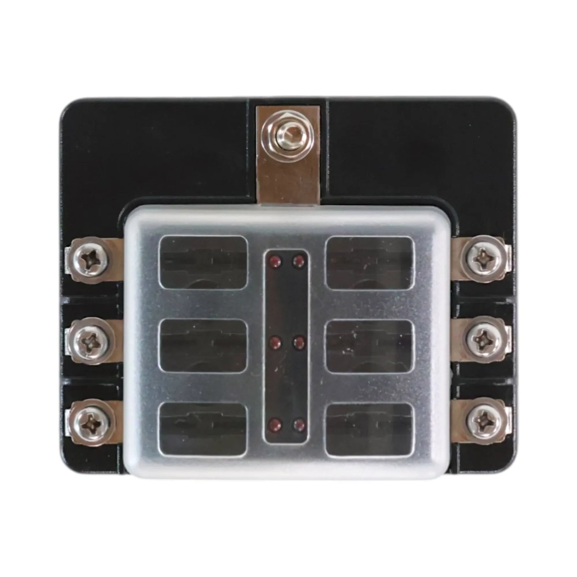 6 circuit blade fuse block with LED indicators and screw terminals