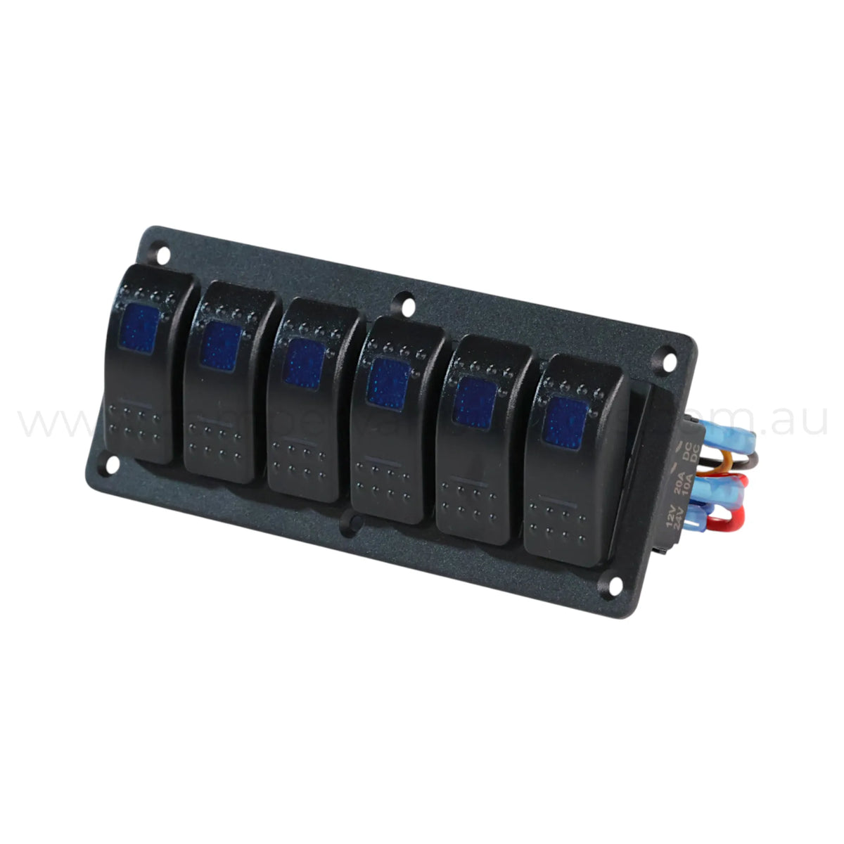 6 Button Rocker Switch Cluster 6 Way Rocker Switch Panel Dual LED (Red, Green or Blue) – Campervan ...