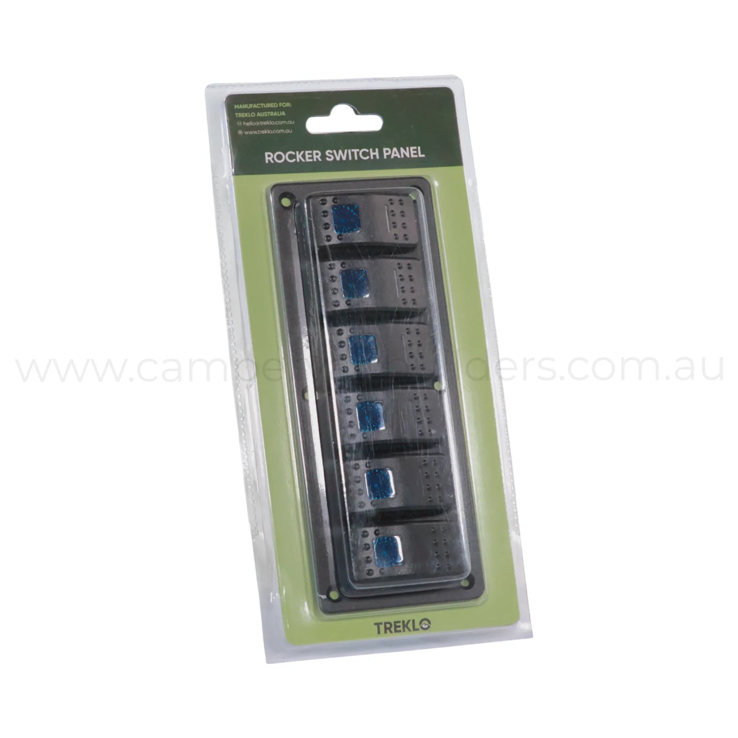 single led 6 way rocker switch panel suitable for rv dashboards and switch banks