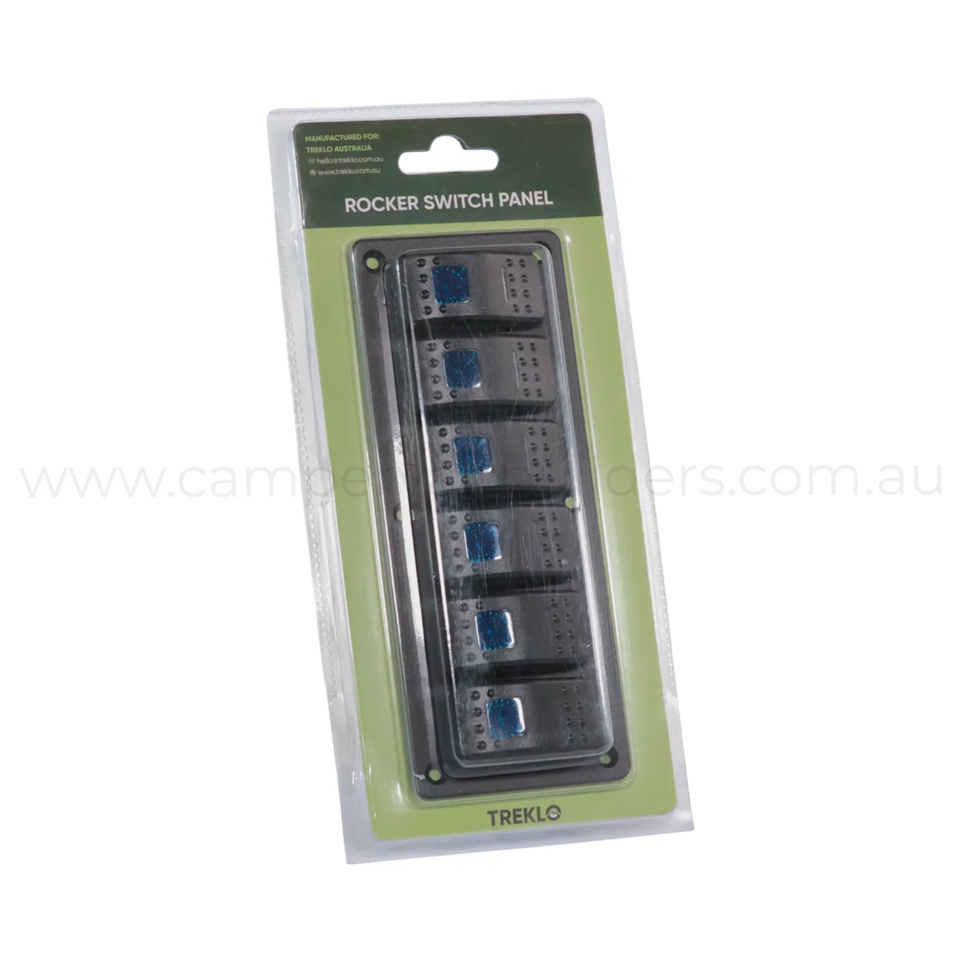 single led 6 way rocker switch panel suitable for rv dashboards and switch banks