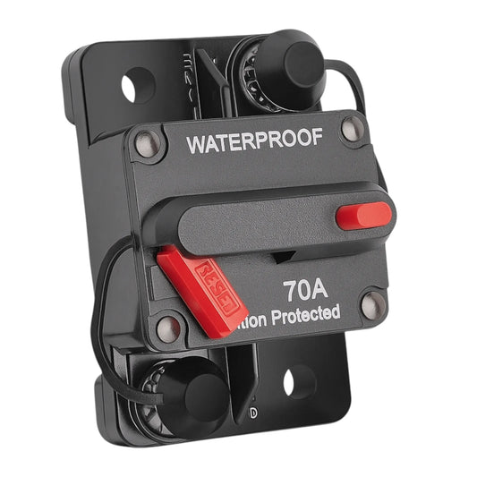 70 amp flush mount dc circuit breaker for caravan or rv electrical systems