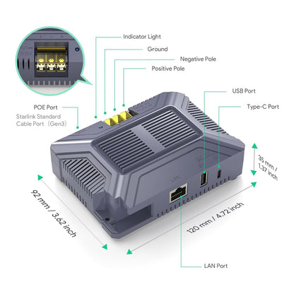 Starlink 12V DC Conversion Hub Adapter (Gen 3) (v4)