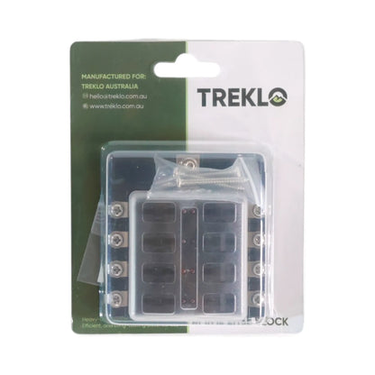 8 slot screw down LED indicator blade fuse block for caravan, rv, and campervan electrical systems