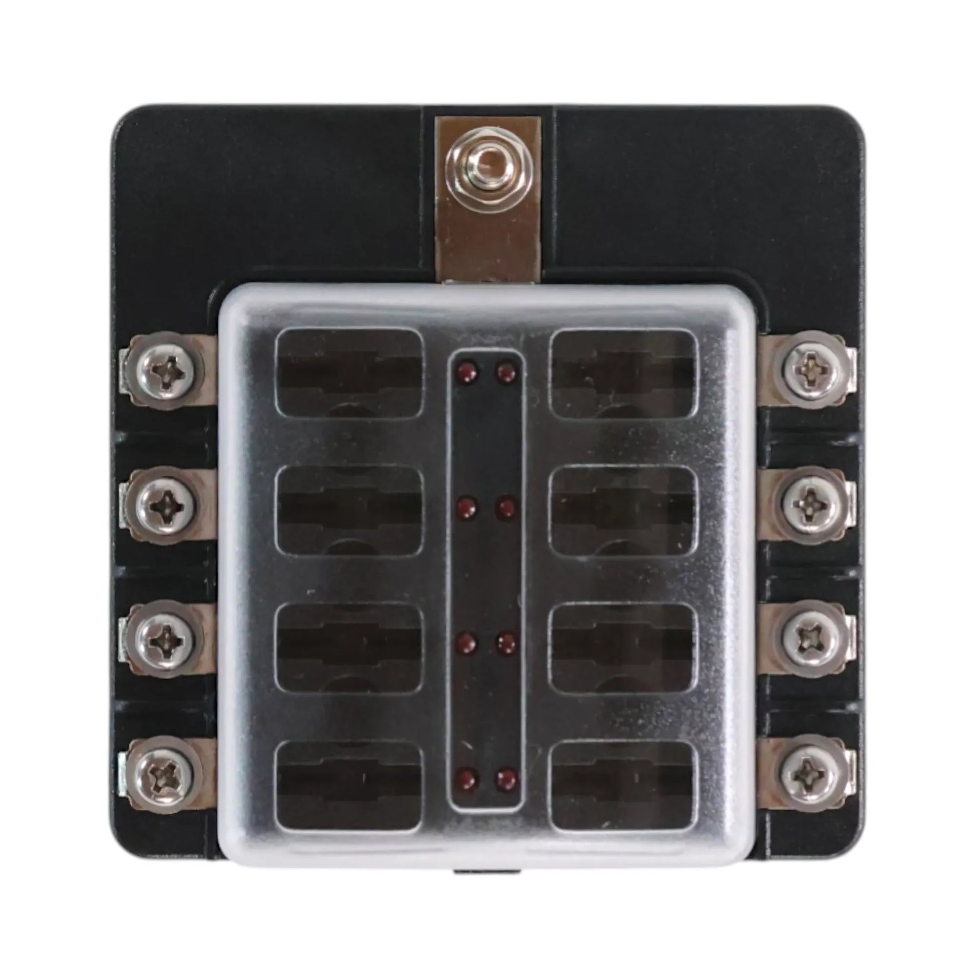 8 circuit blade fuse block with LED indicators and screw terminals