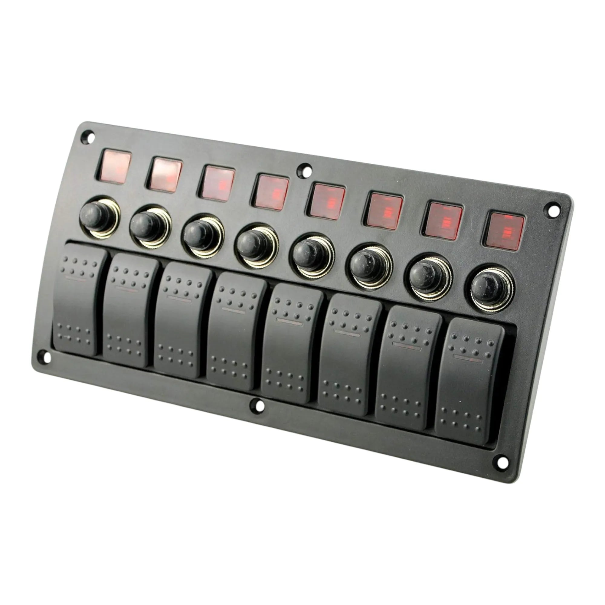 8 Way Rocker Switch Panel with Circuit Breakers (Red LED) – Campervan ...