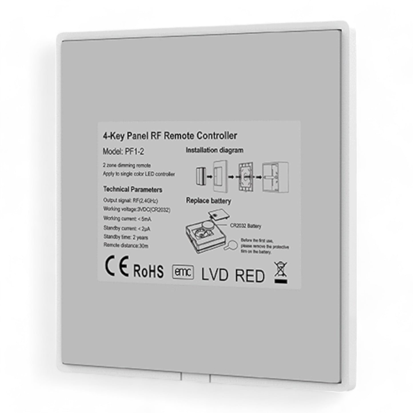 2 Zone PF1-2 Wireless Remote Switch and Dimmer