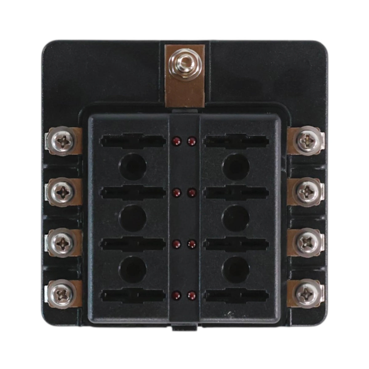 8 way blade fuse block with LED blown fuse indicators for caravan electrical systems
