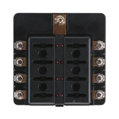 8 way blade fuse block with LED blown fuse indicators for caravan electrical systems