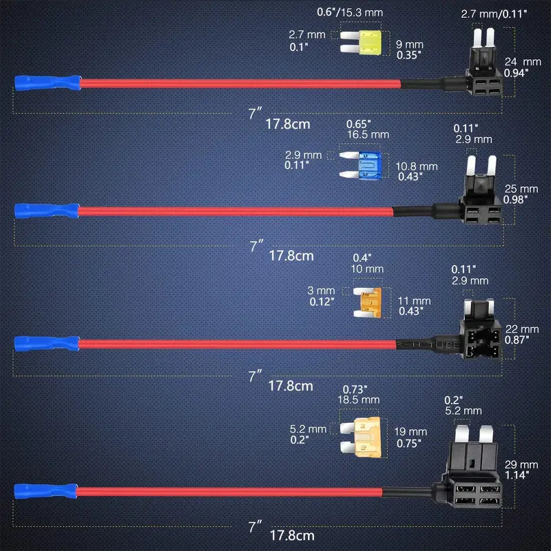 Low Profile Mini Blade Fuse Piggy Back Tap