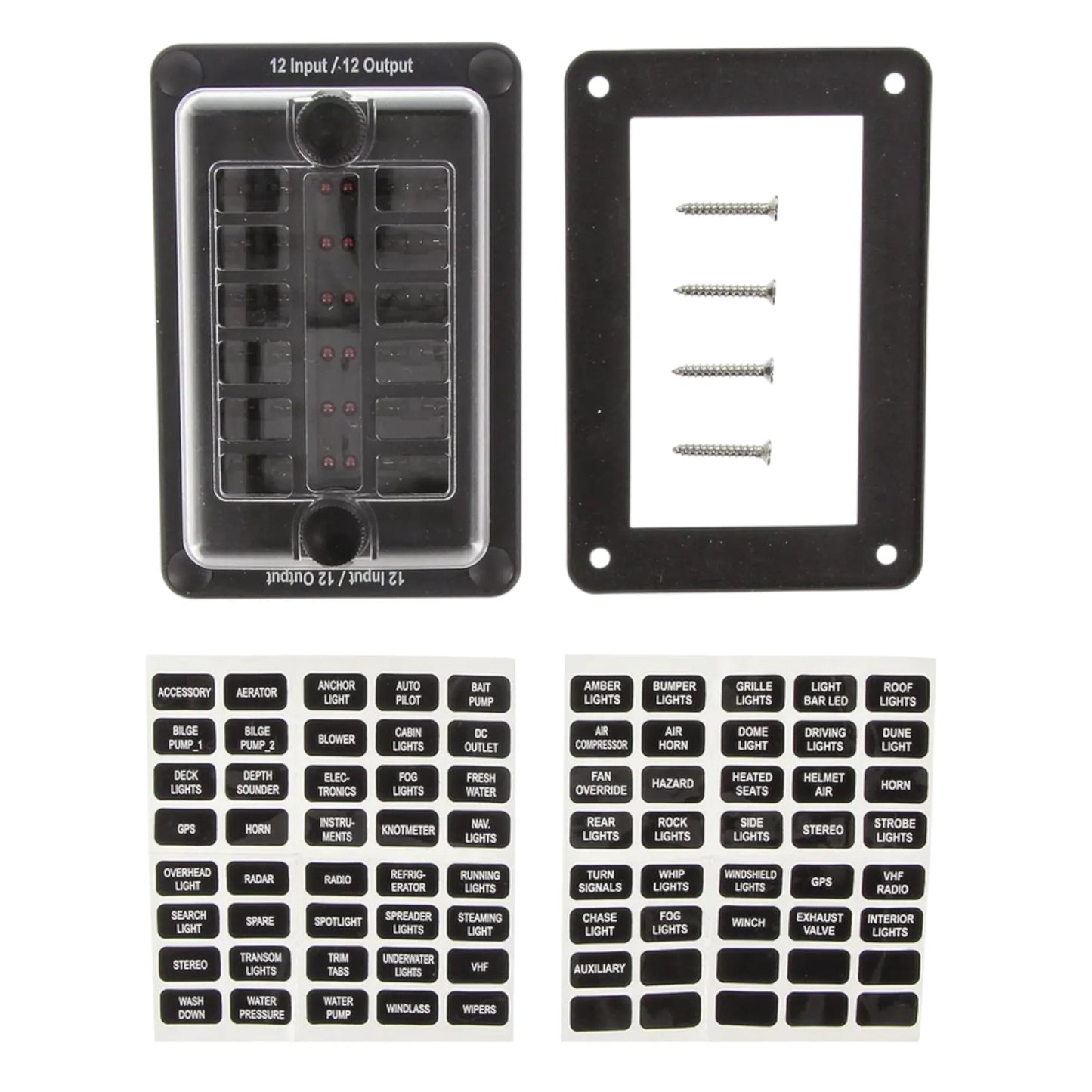 12-Slot Rear Connect LED Indicator Blade Fuse Block