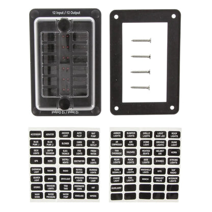 12-Slot Rear Connect LED Indicator Blade Fuse Block