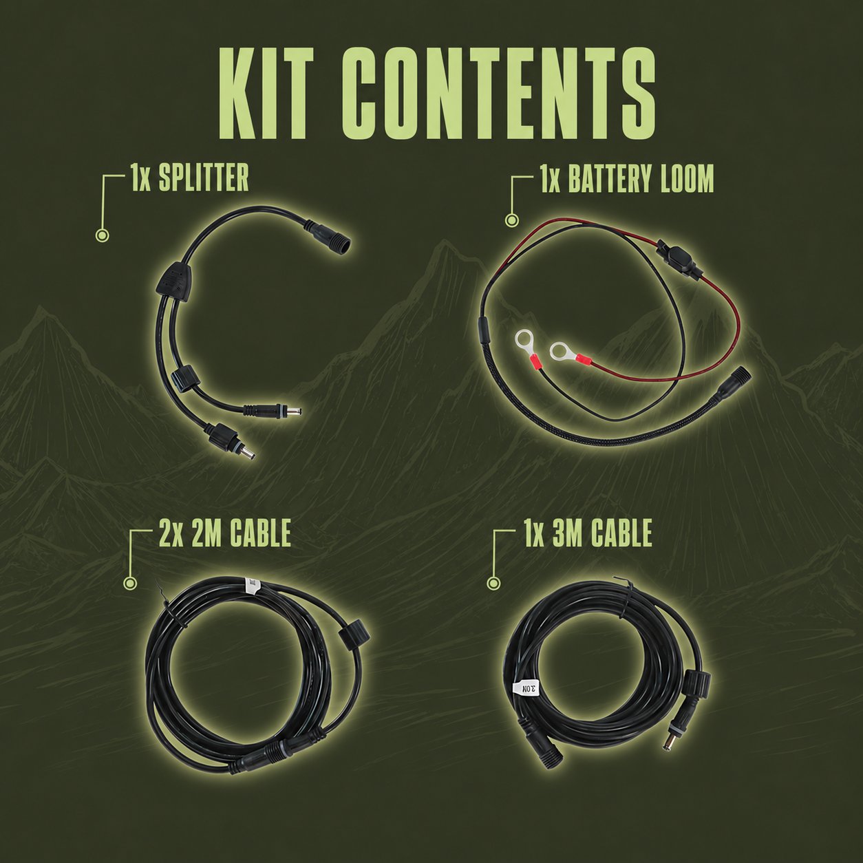 Waterproof AquaLock wiring kit for two LED lights.