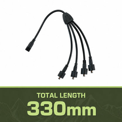 Waterproof AquaLock splitter for four lights.