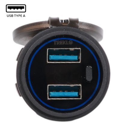 Blueline Dual USB-A Charger Socket With Voltmeter 12-24v