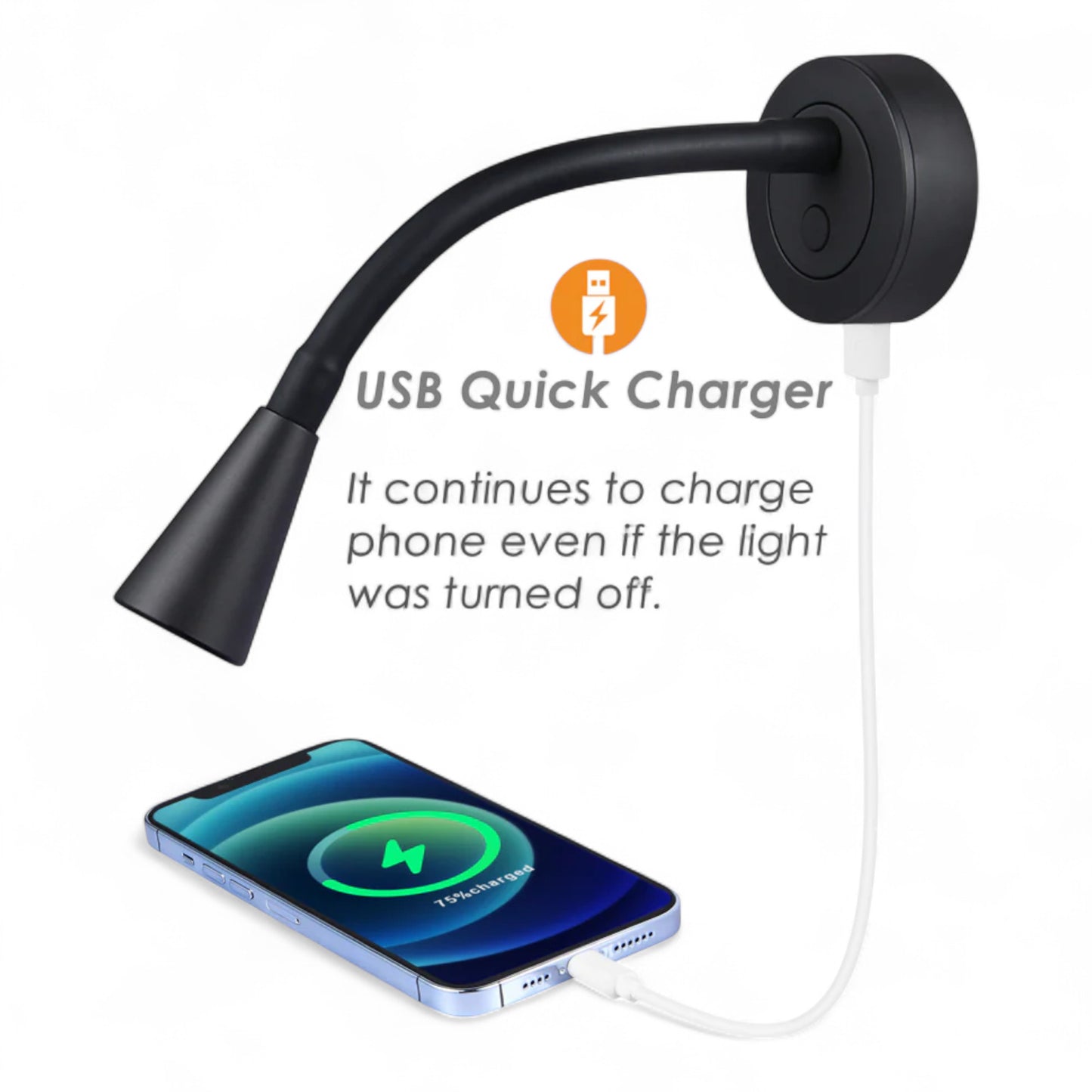 Pair of Zen Reading Lights with USB and Dimming