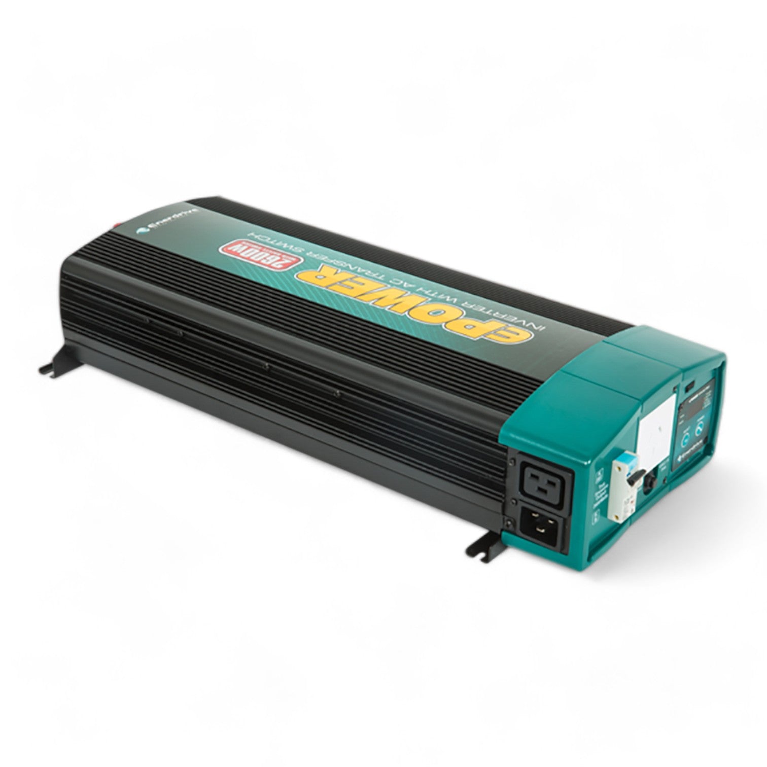 Close-up of Enerdrive ePower 2000W inverter mounted in caravan power system