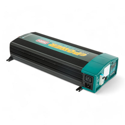Close-up of Enerdrive ePower 2000W inverter mounted in caravan power system