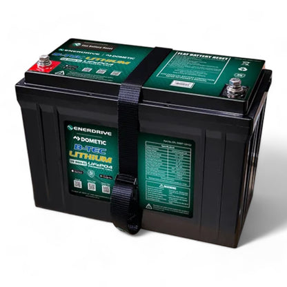 Enerdrive B-TEC 100Ah 12V LiFePO4 Battery G2 installed in campervan system