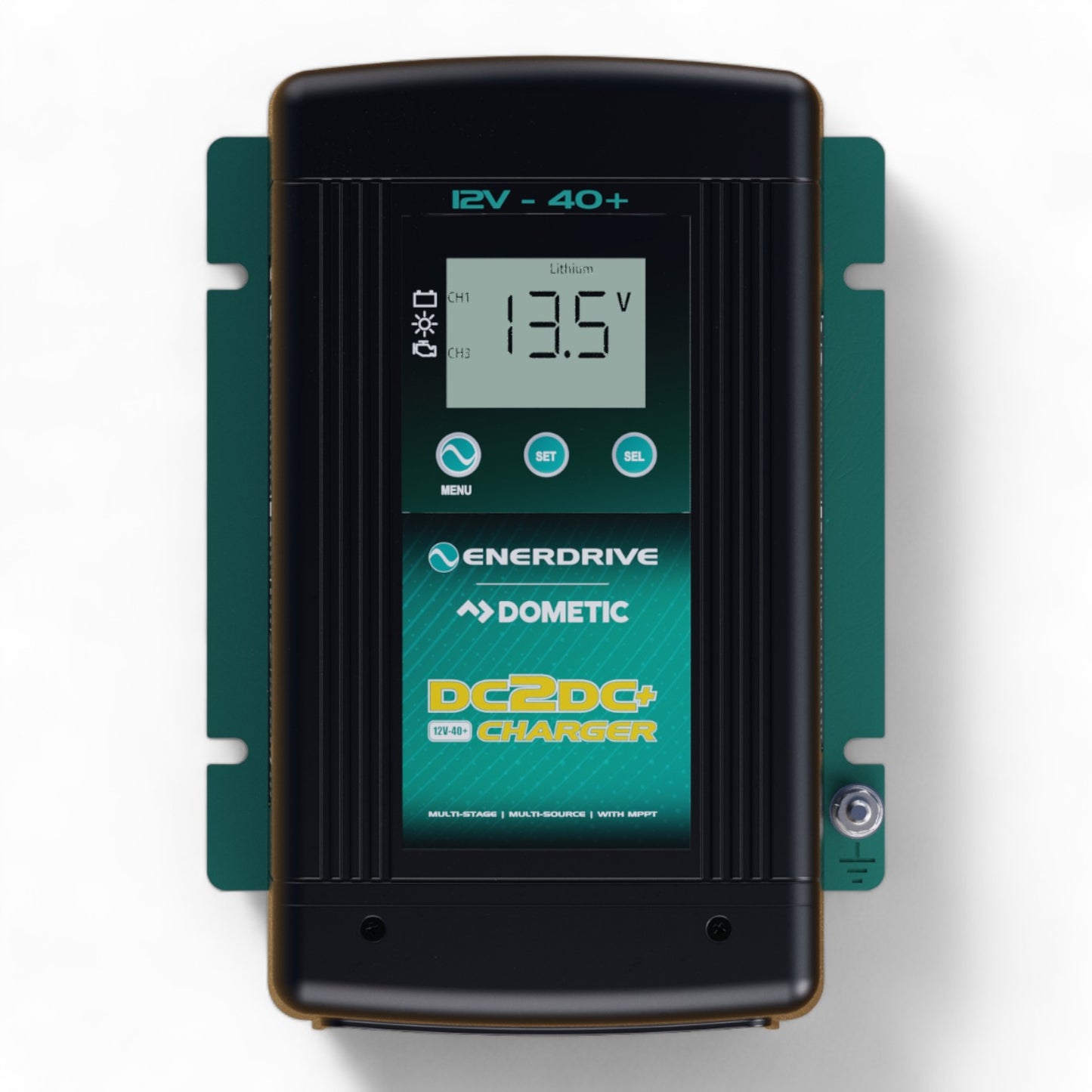 Enerdrive DC to DC 12V 40A charger mounted in campervan setup