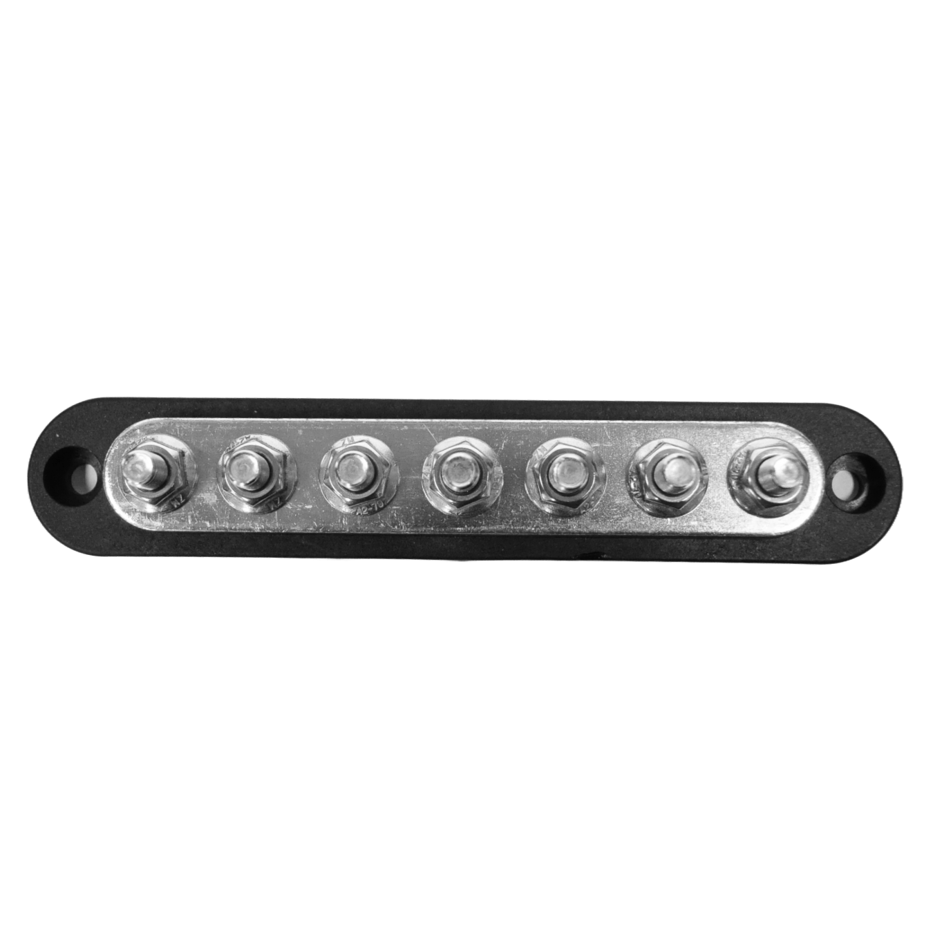 150A Black 7x M6 Stud Busbar with Cover