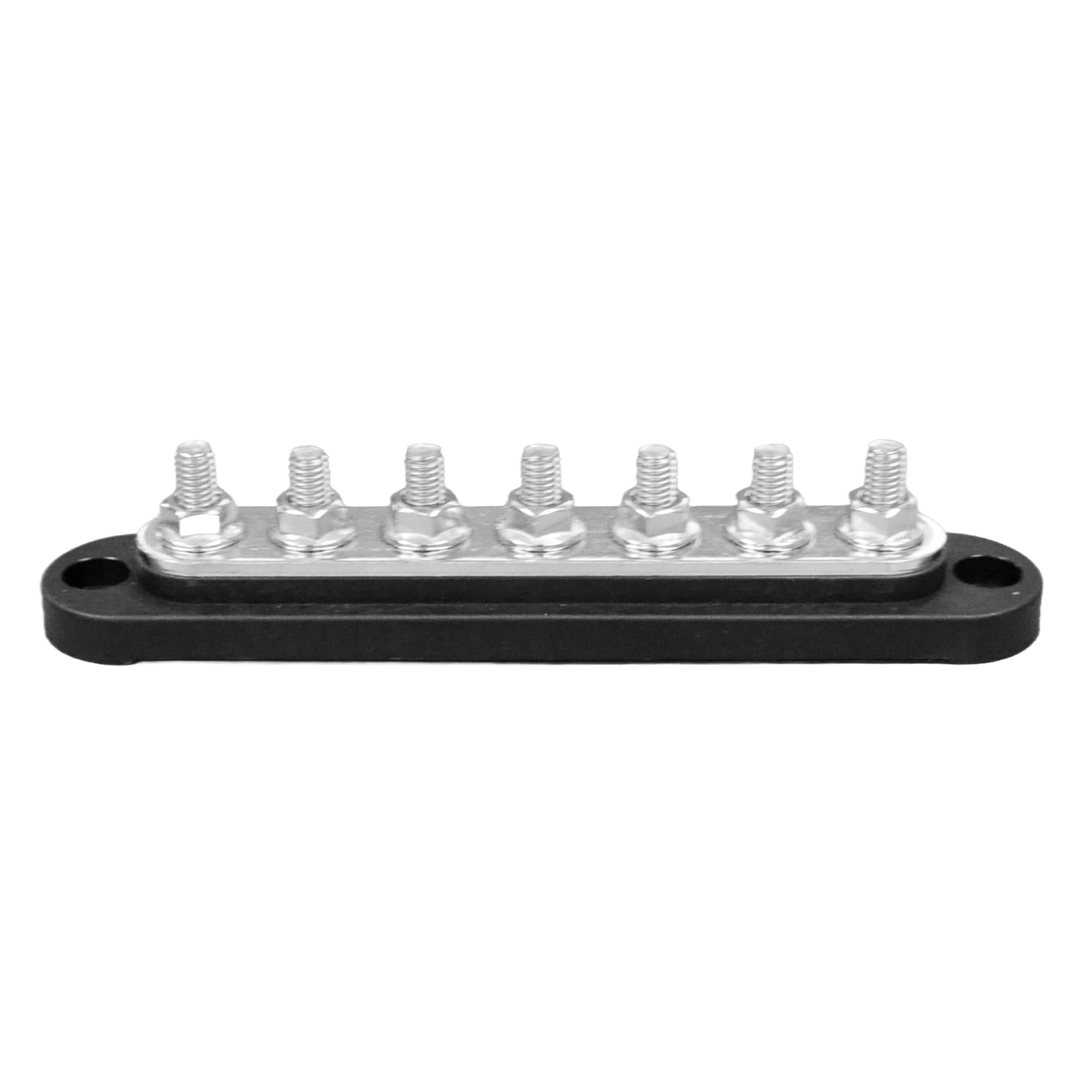 150A Black 7x M6 Stud Busbar with Cover