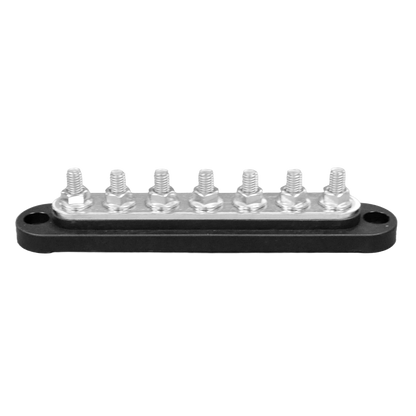 150A Black 7x M6 Stud Busbar with Cover