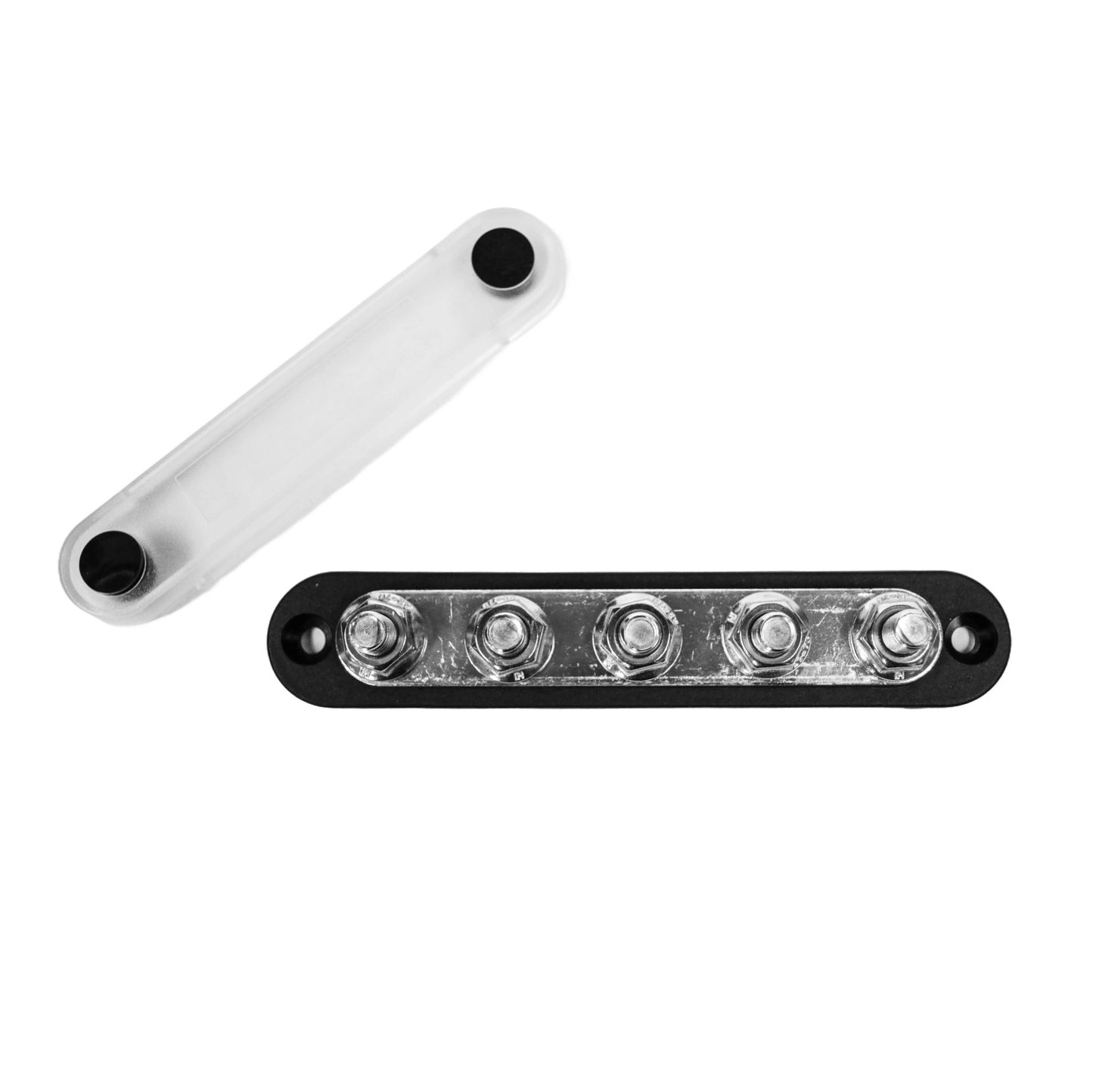 150A Black 5x M8 Stud Busbar with Cover