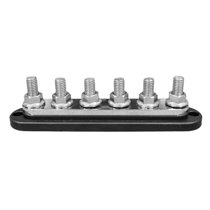 300A Black 6x M10 Stud Busbar with Cover