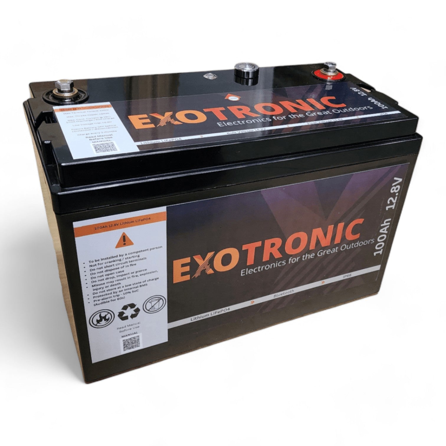 Exotronic 12V 100Ah Smart Deep Cycle LiFePO4 Lithium Battery ...