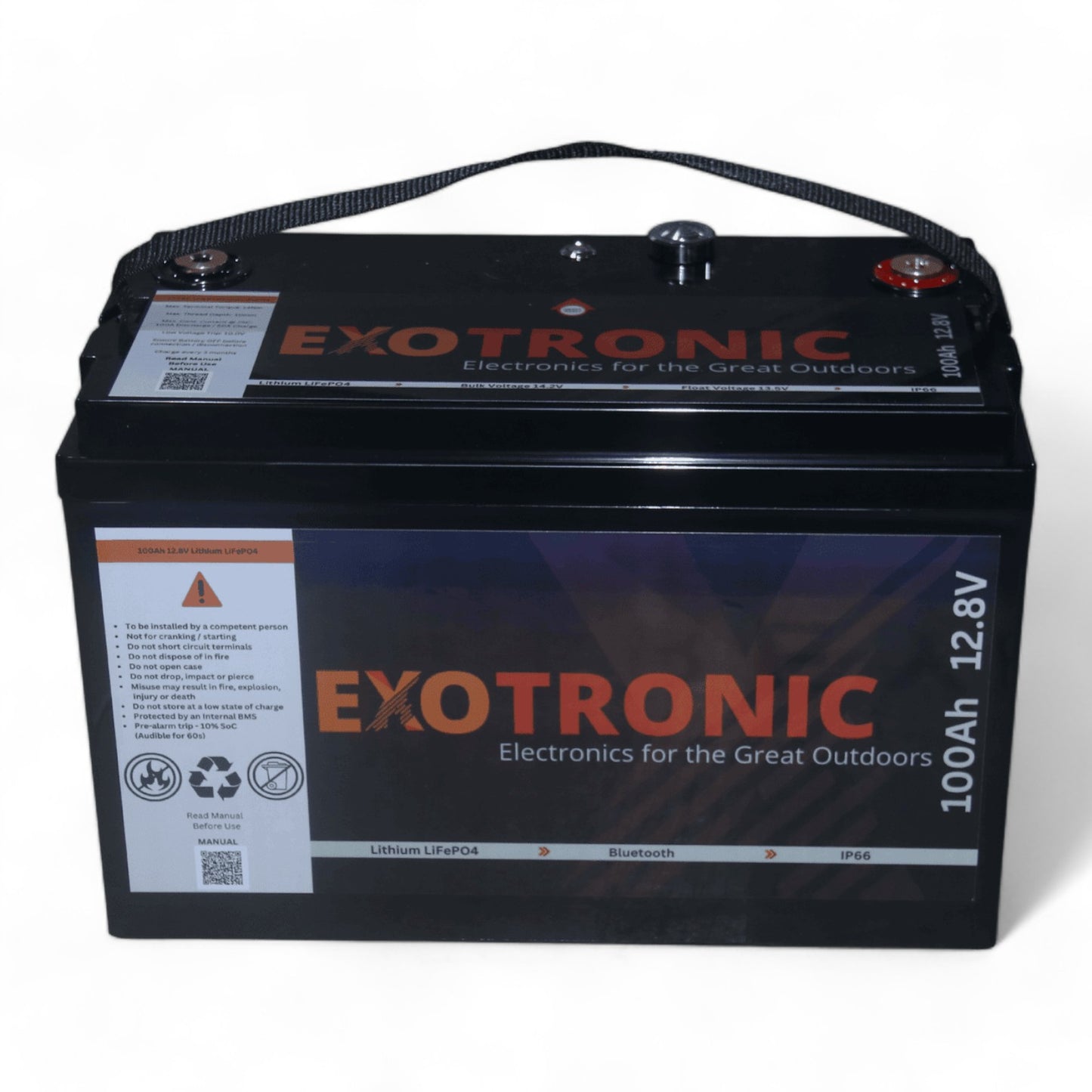 Exotronic 12V 100Ah Smart Deep Cycle LiFePO4 Lithium Battery