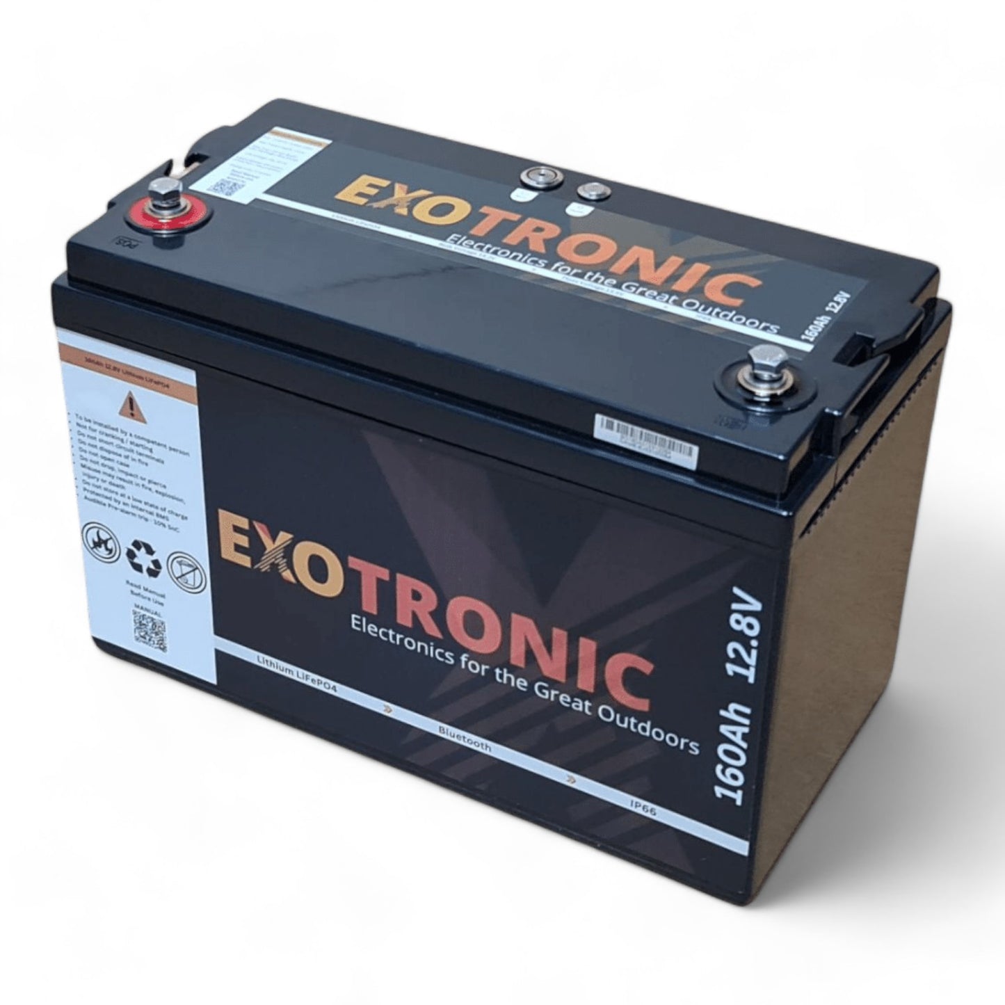 Exotronic 12V 160Ah Smart Bluetooth Lithium Battery Compact