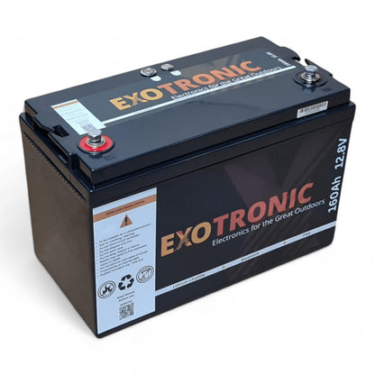 Exotronic 12V 160Ah Smart Bluetooth Lithium Battery Compact